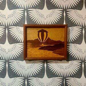 SOLD natural wood inlay wall hanging